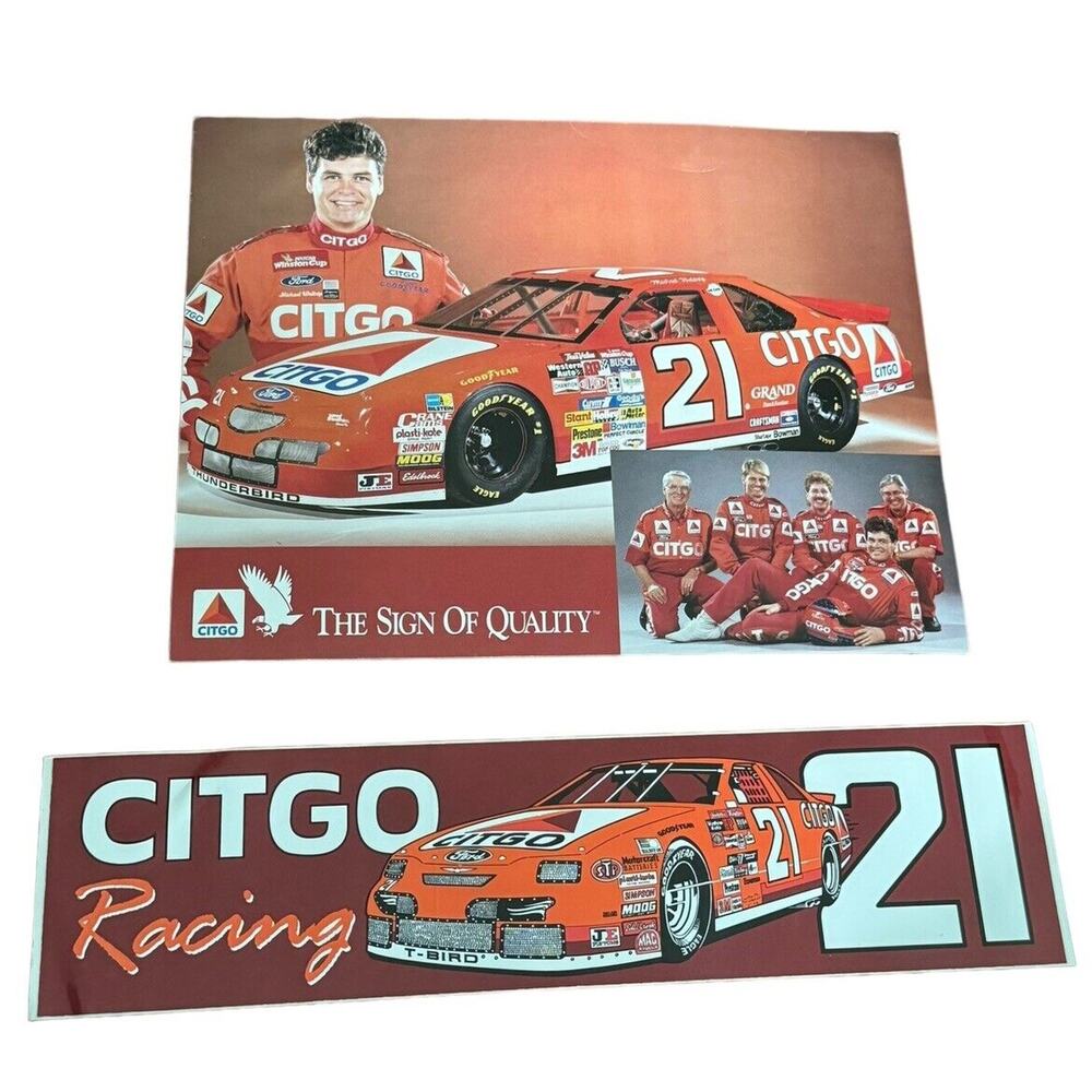 Citgo Gasoline #21 Waltrip Ford Thunderbird T-Bird NASCAR Racing + Race Promo